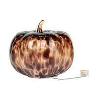 Brown Glass LED Pumpkin Lamp