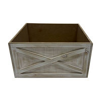 Whitewashed Wooden Crate, 12 in
