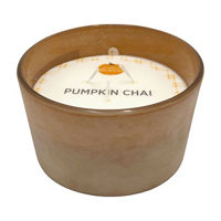 Perfect Harvest Frosted Glass Jar Candle with Cream Wax, Pumpkin Chai, Brown