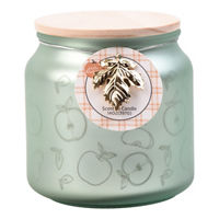 Perfect Harvest Engraved Glass Jar Candle with Wooden