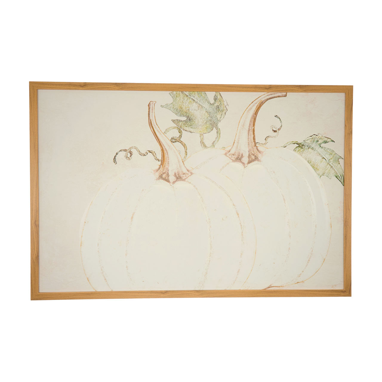 Fall White Pumpkins Framed Art, 36x24 in