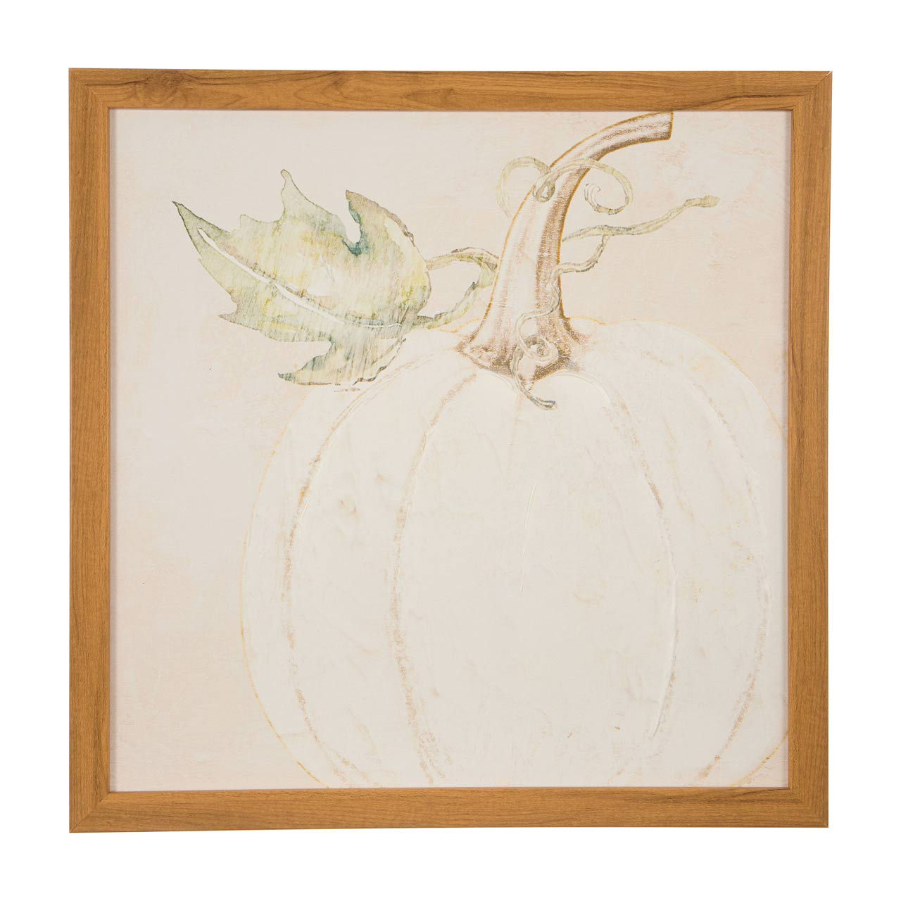 Fall White Pumpkins Framed Art, 16x16 in