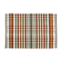 Woven Scatter Rug with Plaid Pattern, 24 in x 36 in, Assorted