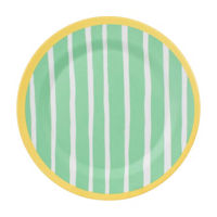 Green Striped Dinner Plate, 10.95 in