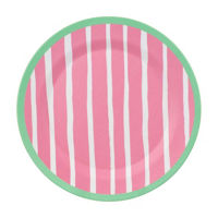 Pink Striped Dinner Plate, 10.95 in
