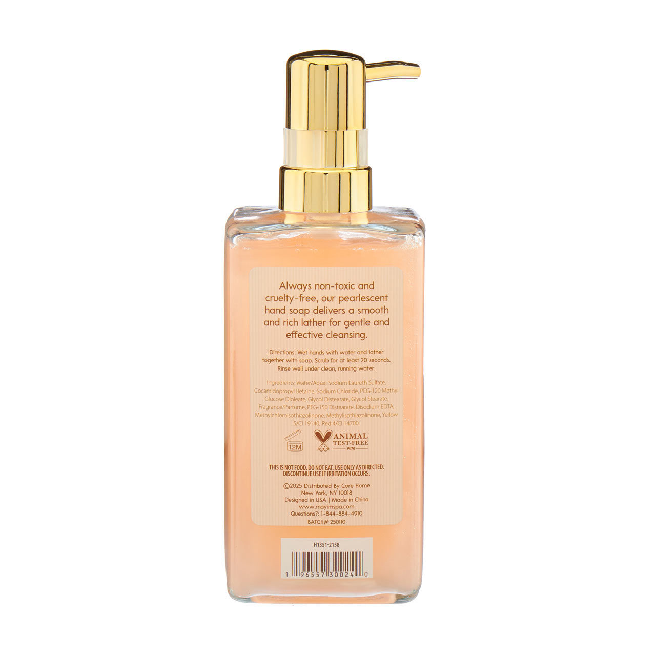 Glass Bottle Hand Soap, 450 ml, White Birch & Pumpkin