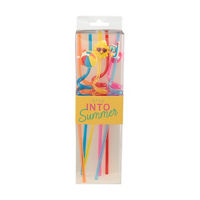 Swirl Straws with Toppers, 6 ct