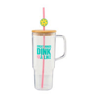 Pickleball Acrylic Tumbler with Straw and Lid, 40 oz