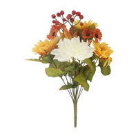 Sunflower & Zinnia Artificial Bush, 20 in