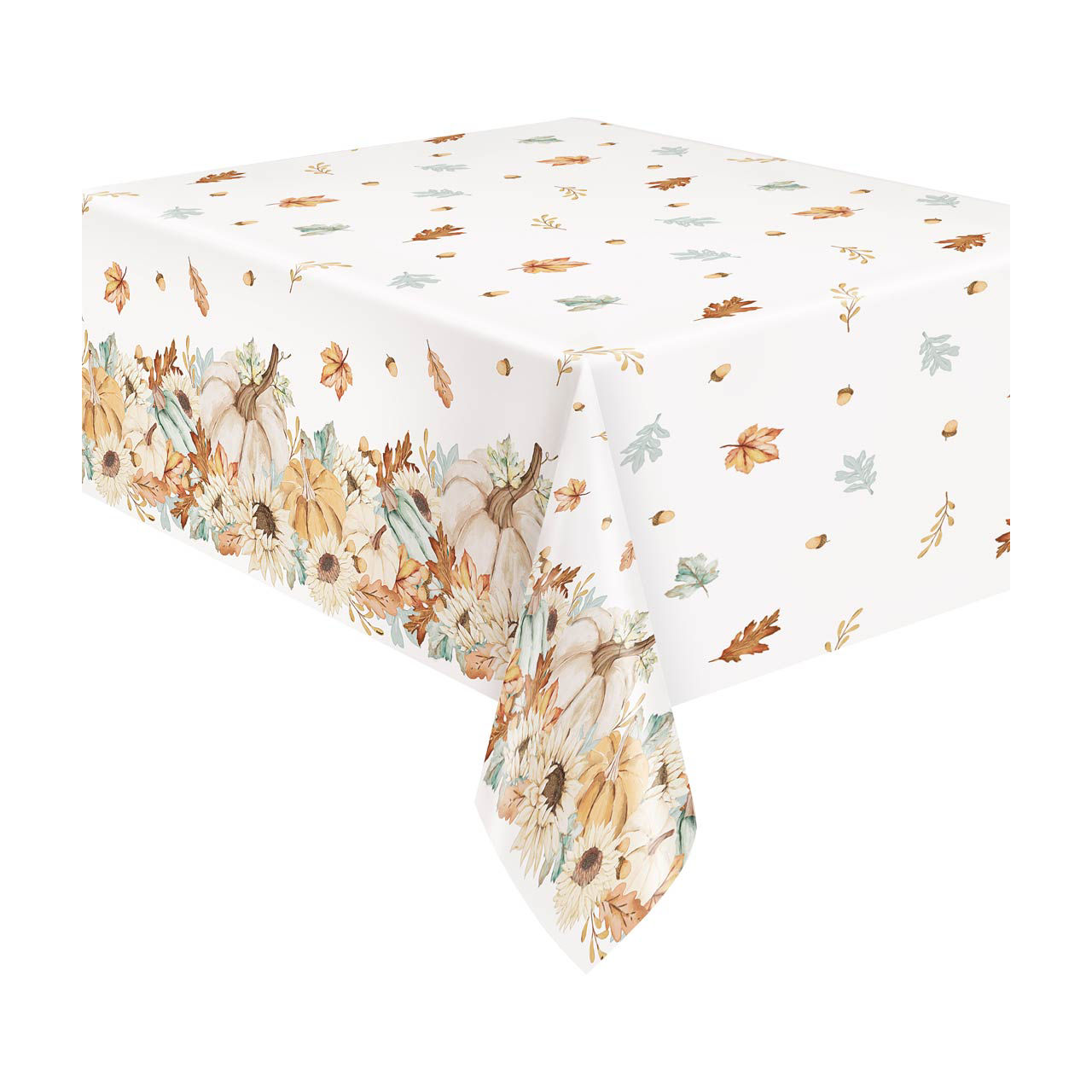 Family Thanksgiving Plastic Table Cover, 54 in x 84 in