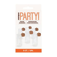 Unique Party! Copper Mirrored Pumpkin Drink Markers, 8