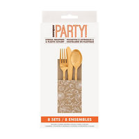Unique Party! Family Thanksgiving Kraft Paper Cutlery Pouches, 8 ct