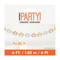 Unique Party! Paperboard Pumpkin Banner, 6 ft