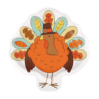 Playful Turkey Shaped Plates, 8 ct