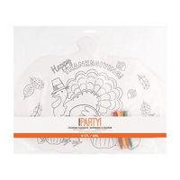 Playful Turkey Coloring Placemats with Crayons, 8ct