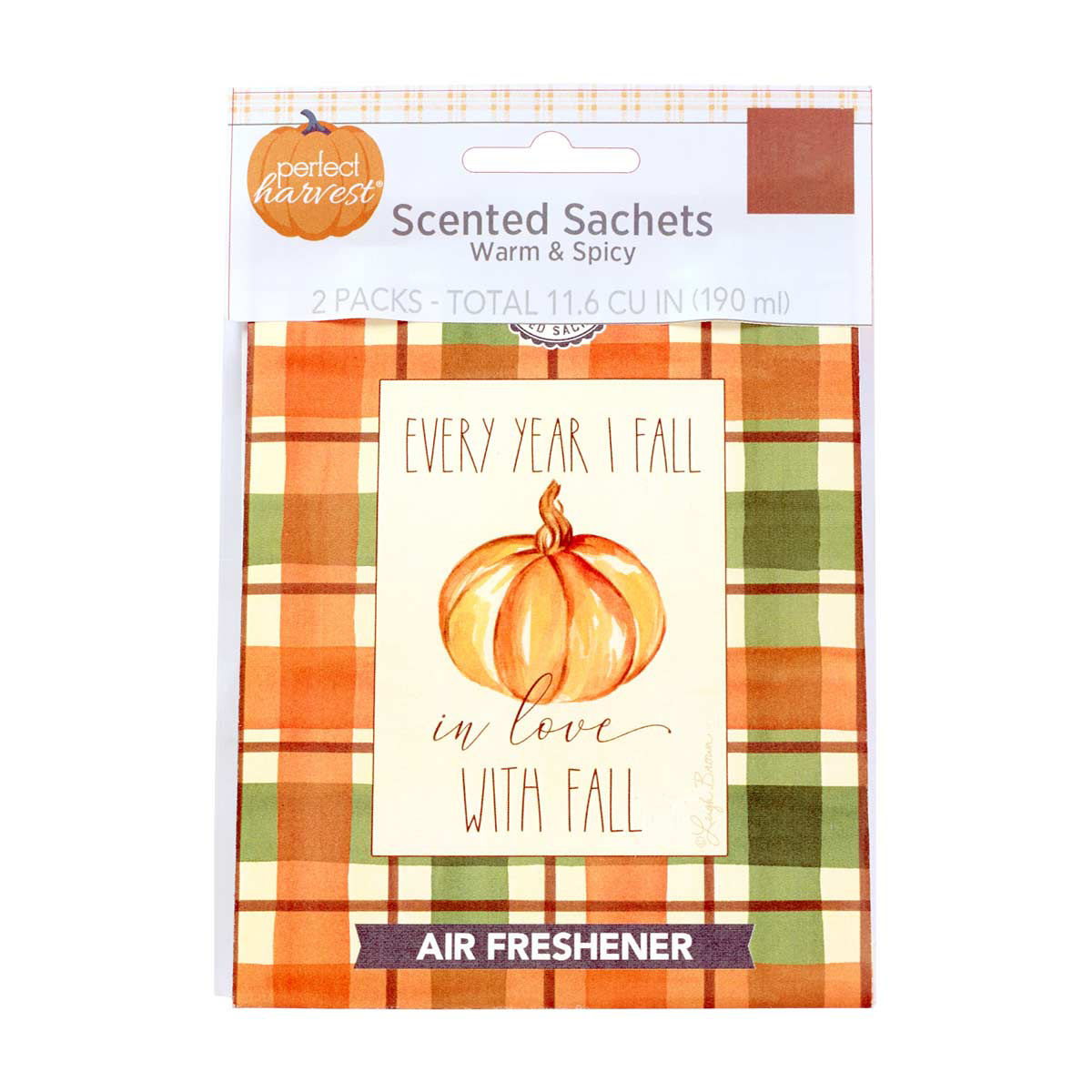 Perfect Harvest Scented Sachet Air Freshener, Warm & Spicy, 2 ct