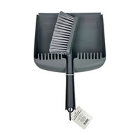 Large Dustpan and Brush Set with Built-in Comb