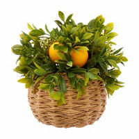 Artificial Lemon Greenery Basket, 10 in
