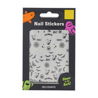 Halloween Glow in the Dark Nail Stickers, 160 ct, Assorted
