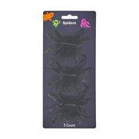 Halloween Spider Décor, Black, 3 ct