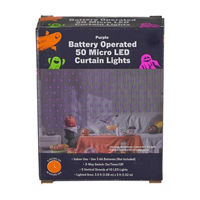 Halloween Battery Operated 50 Micro LED Curtain Lights, 1 ct - Assorted