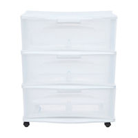 Three Drawer Plastic Rolling Cart