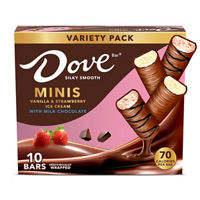 Dove Minis Vanilla & Strawberry Ice Cream with Milk Chocolate, 10 pk