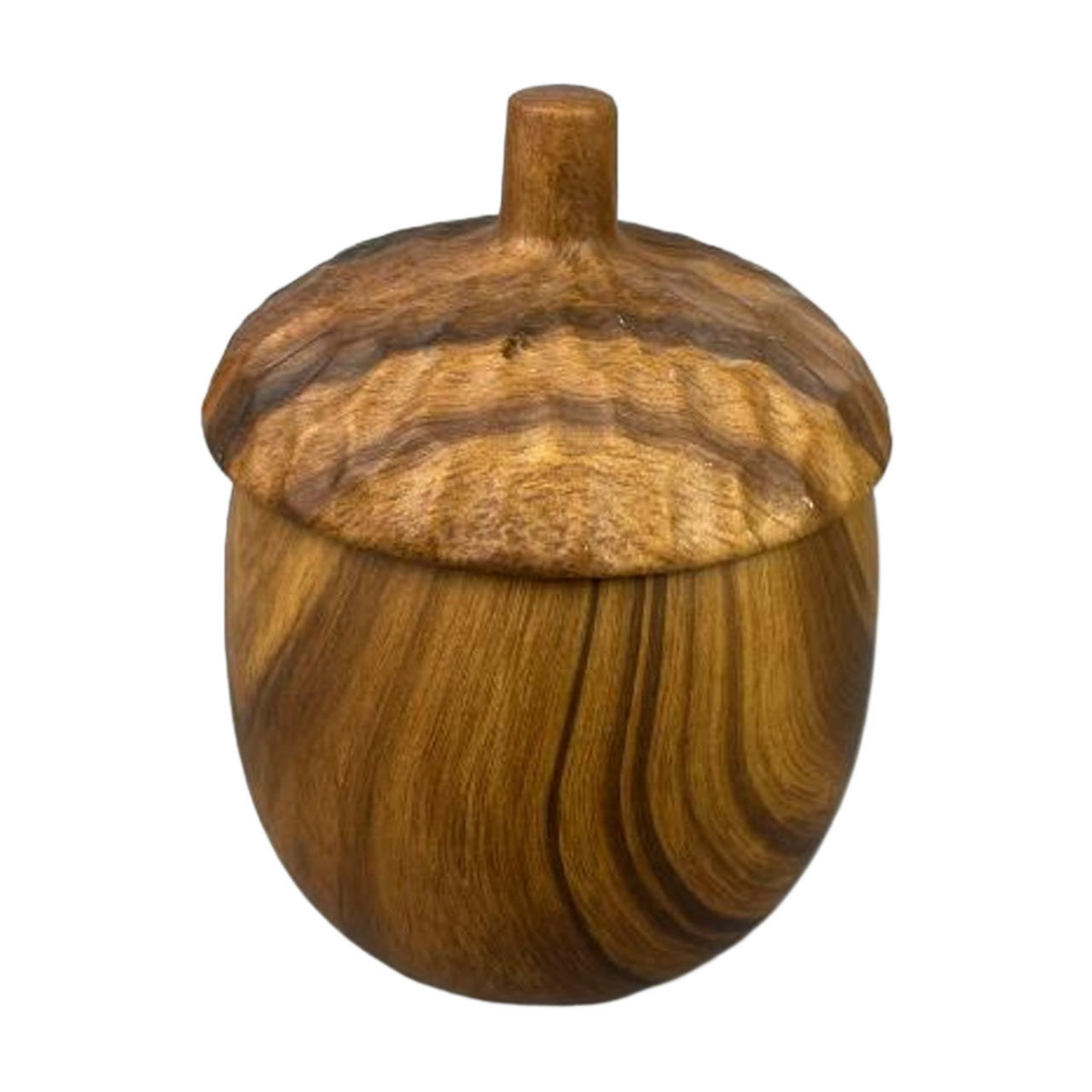 Brown Ceramic Acorn Jar with Lid