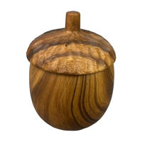Brown Ceramic Acorn Jar with Lid