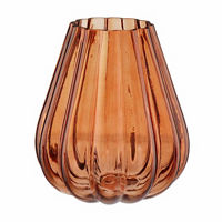 Amber Glass Vase, 7 in