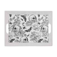 Halloween Black & White Skulls & Spiders Melamine