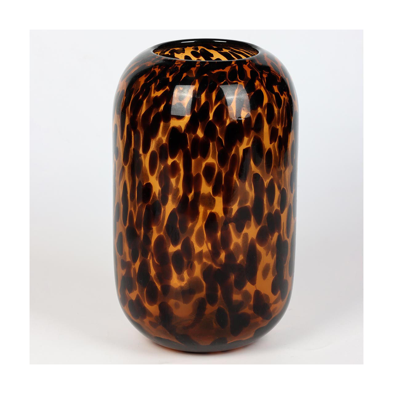 Brown Spotted Glass Vase