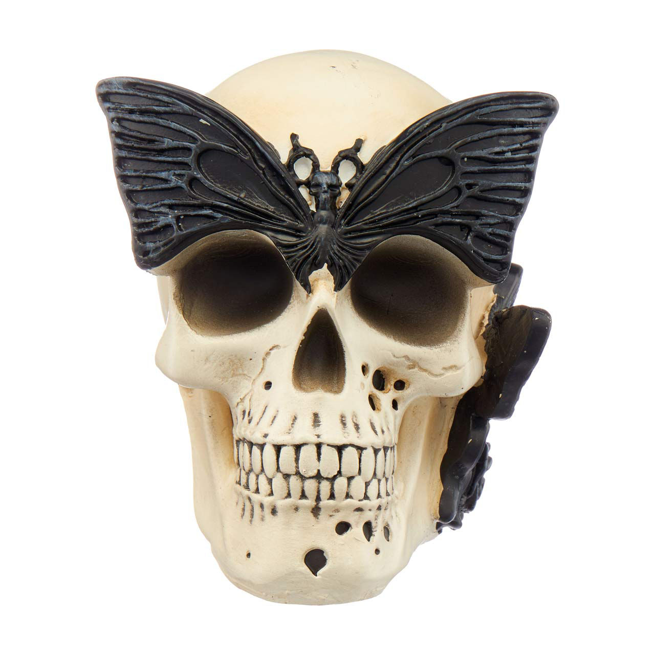Halloween Resin Moths & Skull Decoration