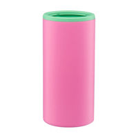 Slim Can Coolie, 12 oz, Pink and Green