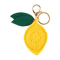 Crocheted Lemon Slice Bag Charm