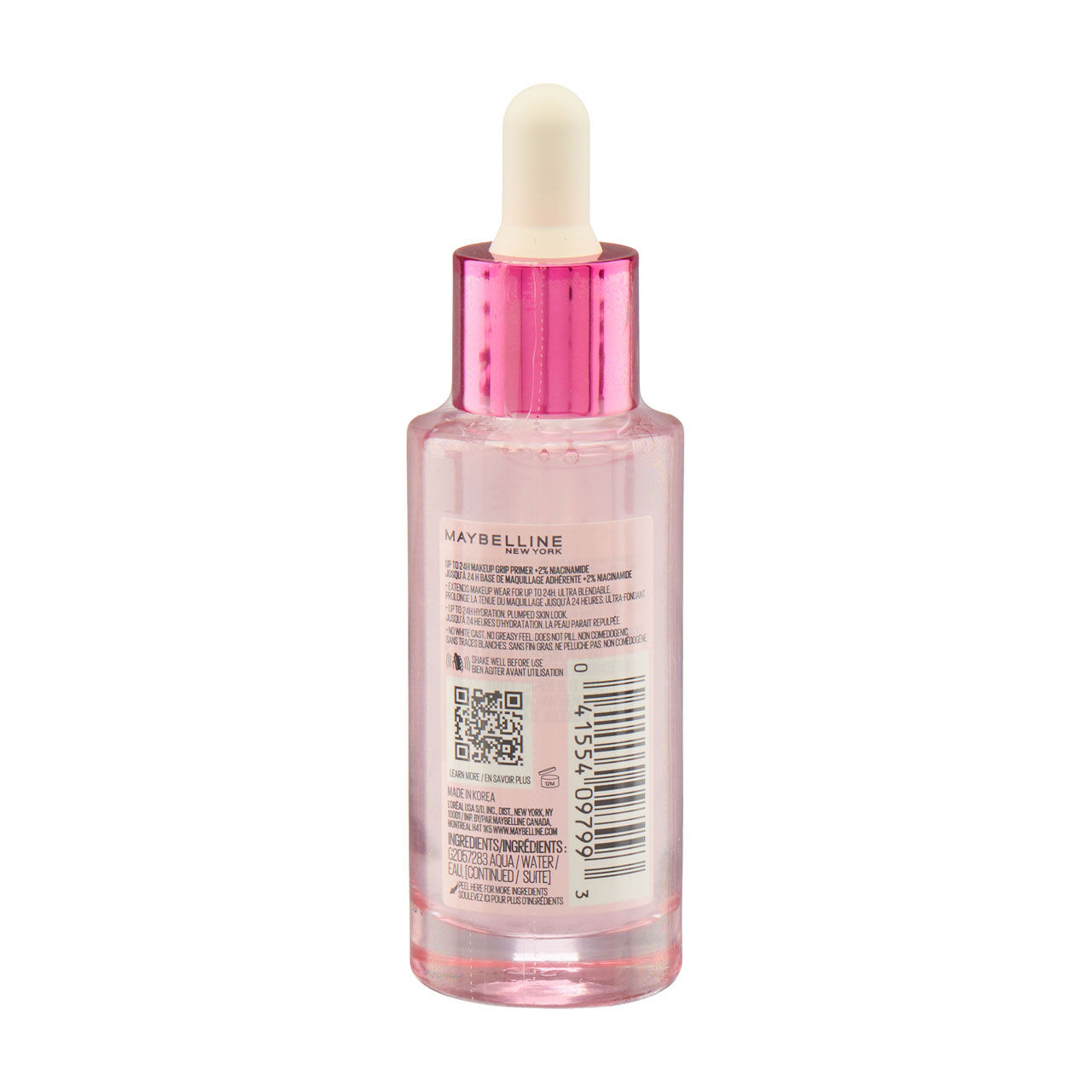 Maybelline New York Grippy Serum Makeup Grip Primer with 2% Niacinamide, 1 fl oz