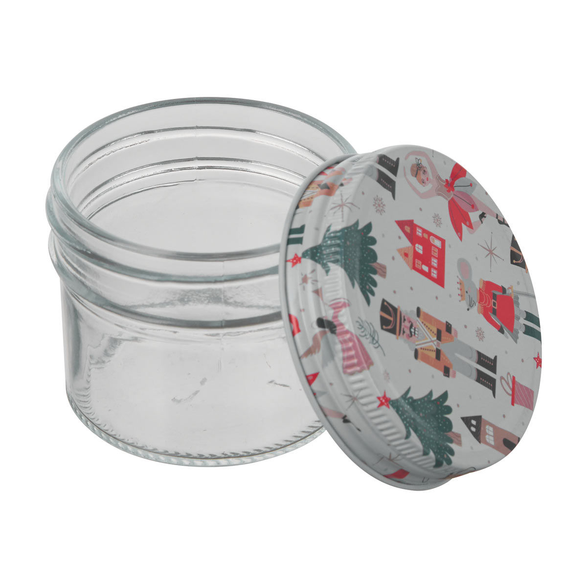 Christmas Themed Glass Canister, 4 oz, Assorted