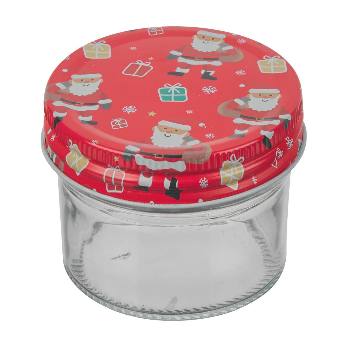 Christmas Themed Glass Canister, 4 oz, Assorted