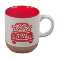 Christmas Terracotta Mug with Handle, Assorted