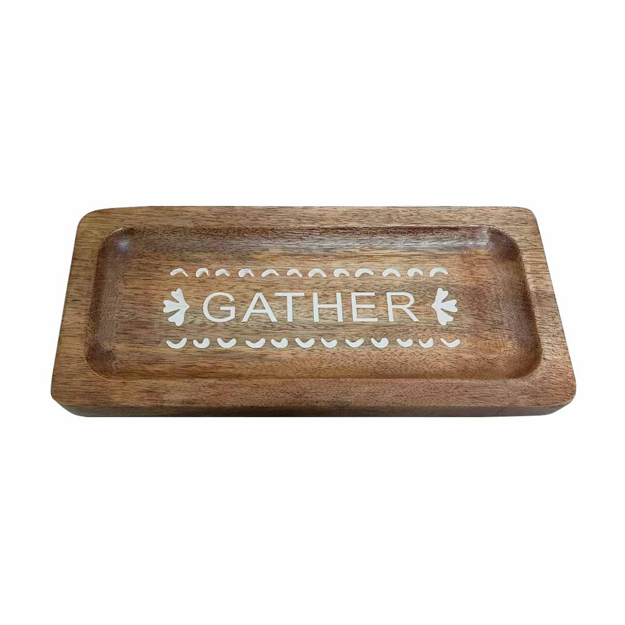 Rectangular Wooden Tray, 12 in x 5.5 in