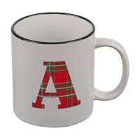 Christmas Plaid Monogram Mug, Assorted