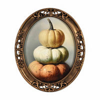 Antique Oval Pumpkin Art, 24 in