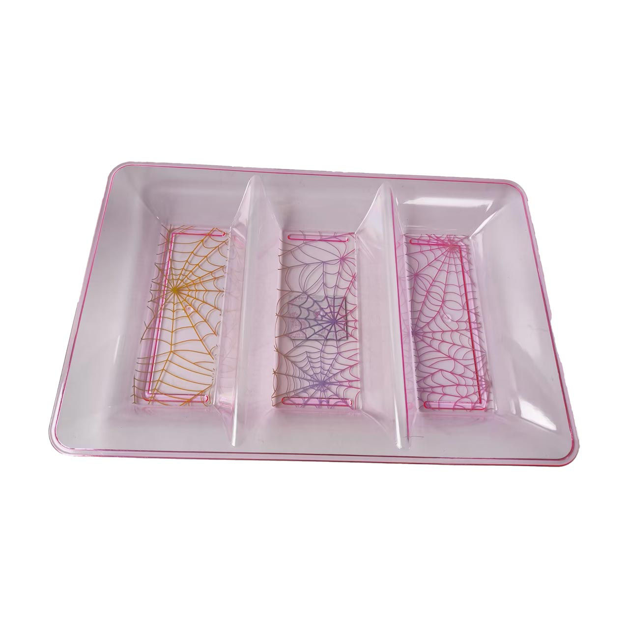 Halloween 3-Section Plastic Tray, Pink