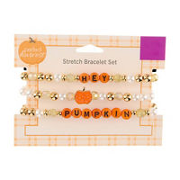 Harvest 3 Piece Hey Pumpkin Stretch Bracelet Set