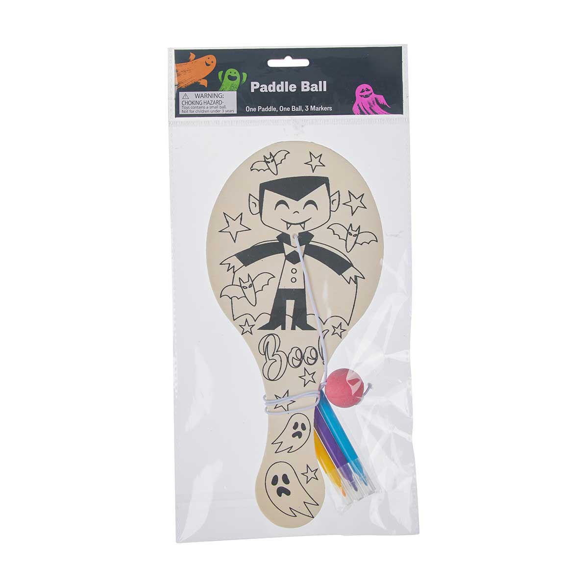 Halloween Paddle Ball with Markers, Assorted