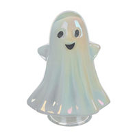 Halloween Glass Iridescent Ghost, Medium, 1 ct -
