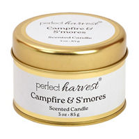 Perfect Harvest Tin Container Scented Candle, Campfire & S'mores, 3 oz