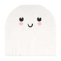 Adorable Halloween Ghost-Shaped Fringe Lunch Napkins, 16 ct