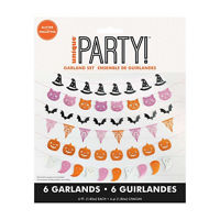 Assorted Adorable Halloween Iridescent Glitter Garland Backdrop