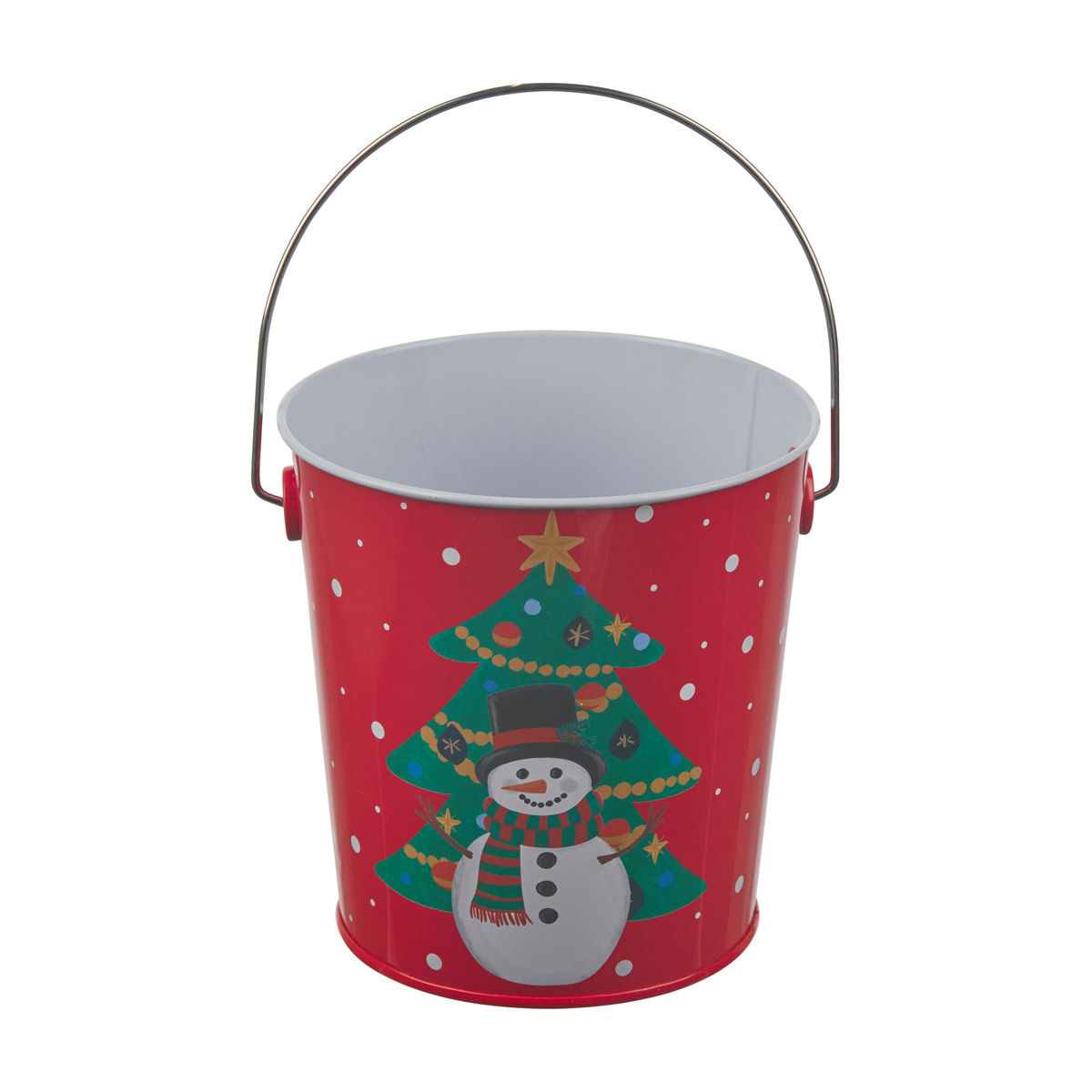 Christmas Printed Mini Bucket with Handle, Assorted